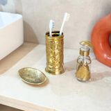 Traditional glass in gilded brass