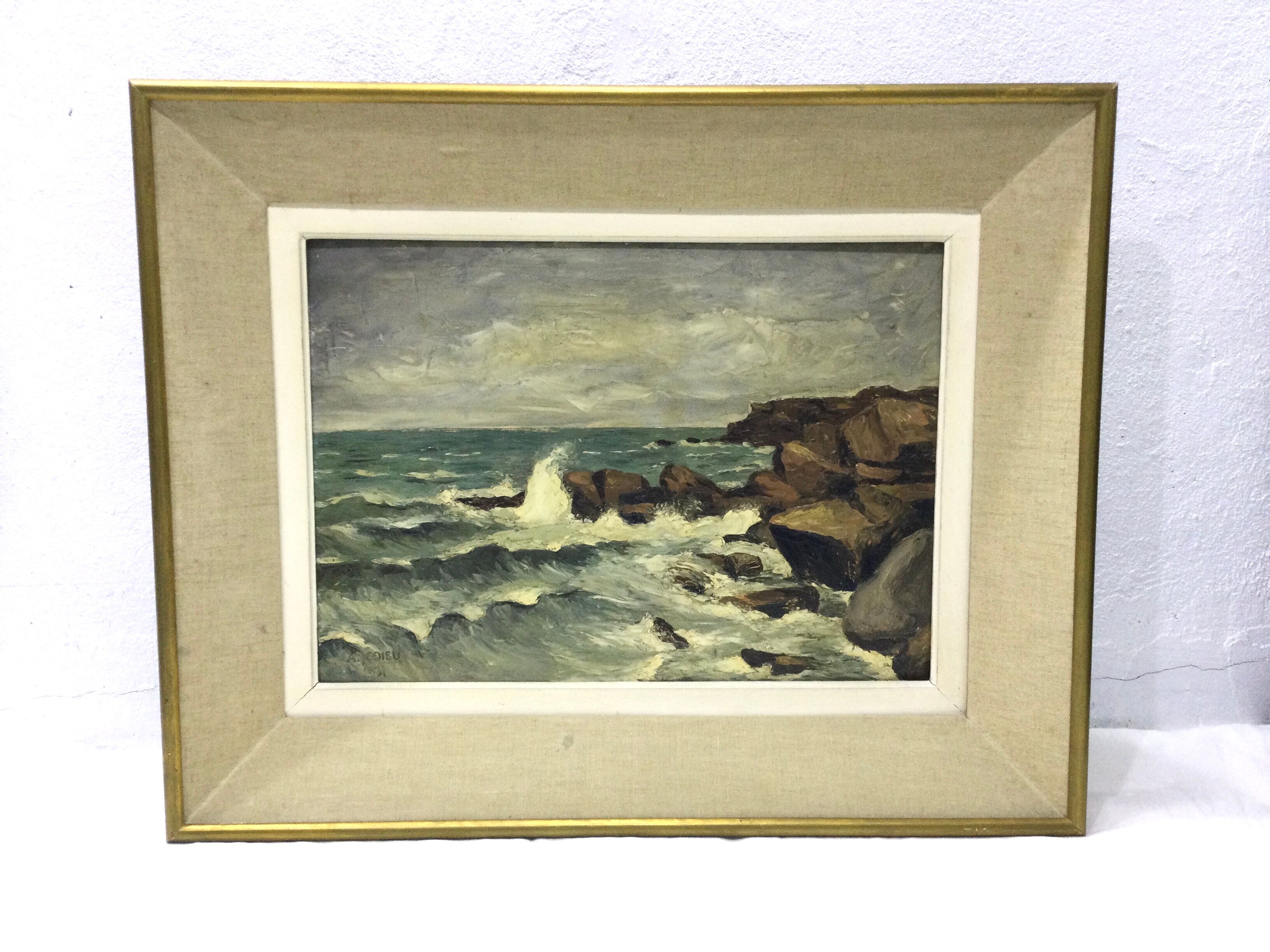 A. Ledieu - Oil "Seascape"