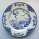 Gien art nouveau plate, blue décor, night animals