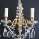 Paire d’appliques deux feux en bronze avec pampilles et guirlandes en cristal – Style Louis XV