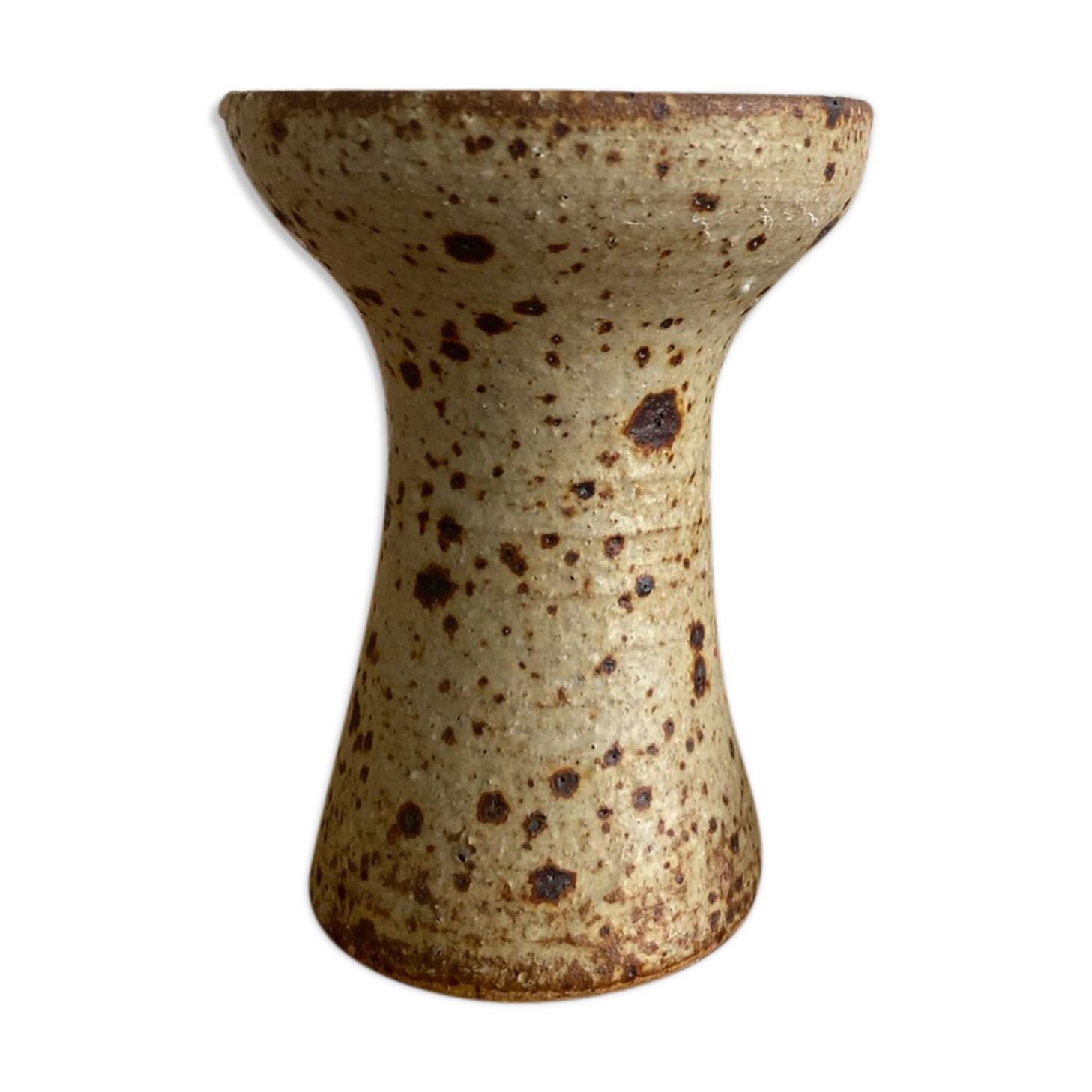 Old pyrite stoneware candle holder