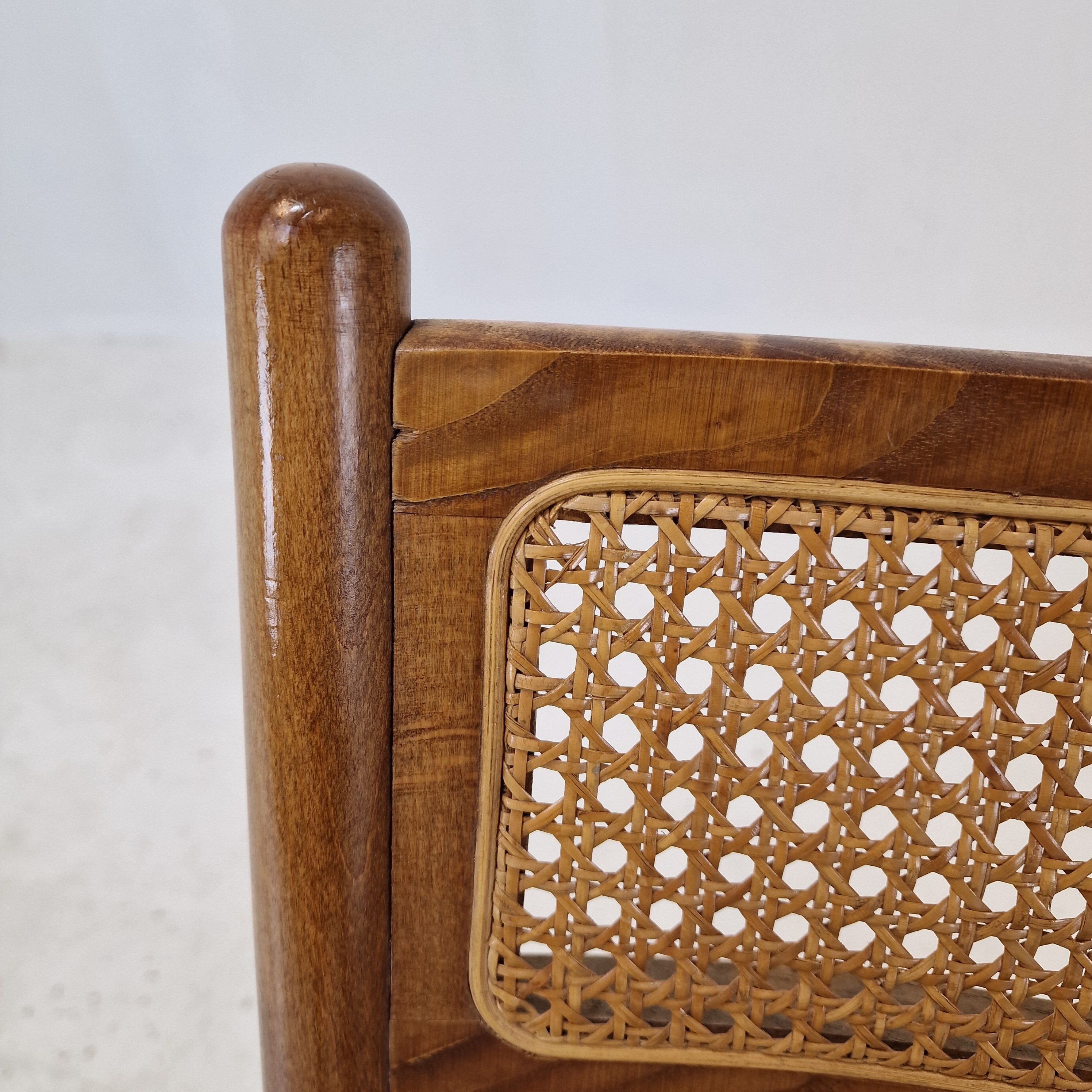 Ensemble de 2 chaises pliantes italiennes en osier, années 1980