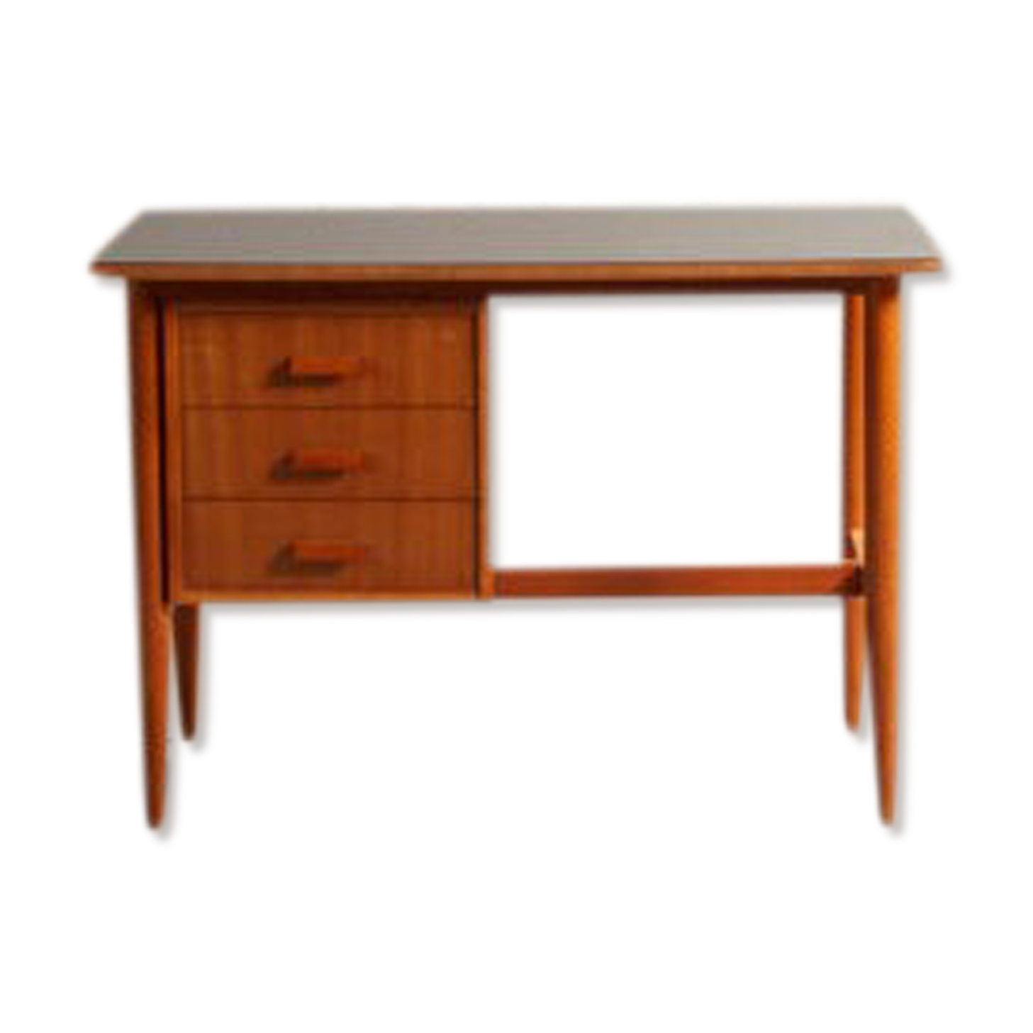 Fully restored Scandinavian desk with grey laminate top