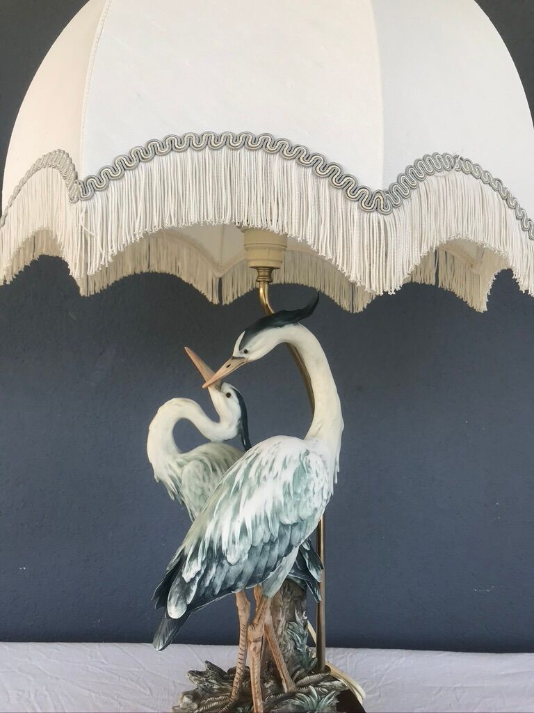 Herons lamp, capodimonte G.Armani 1960/70