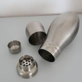 Brushed stainless steel ice bucket and shaker, 1970