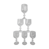 Lots of 6 crystal wine glasses chisel