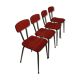 Lot de 4 chaises formica rouge