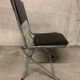 Eyrel folding chairs in chrome metal and imitation leather from the 70s