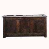Paneled and Carved Oak Chest or Coffer