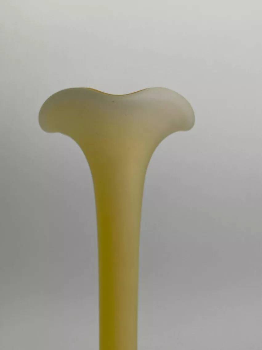 Vintage yellow glass paste vase