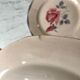 Set of 6 flat plates digoin sarreguemines pink and blue flowers 40s