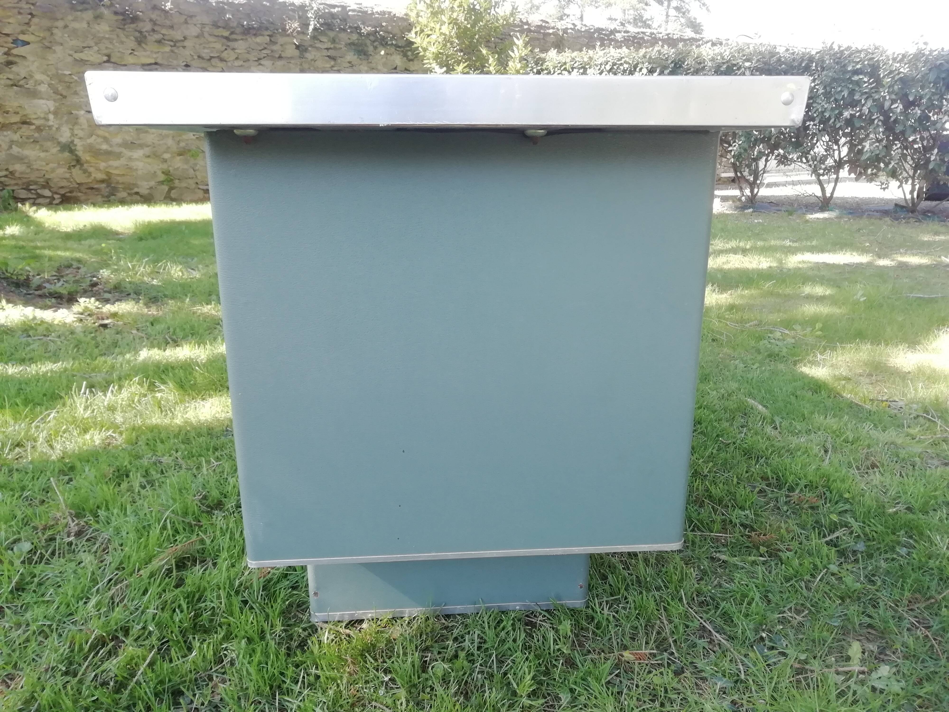 50s green metal desk