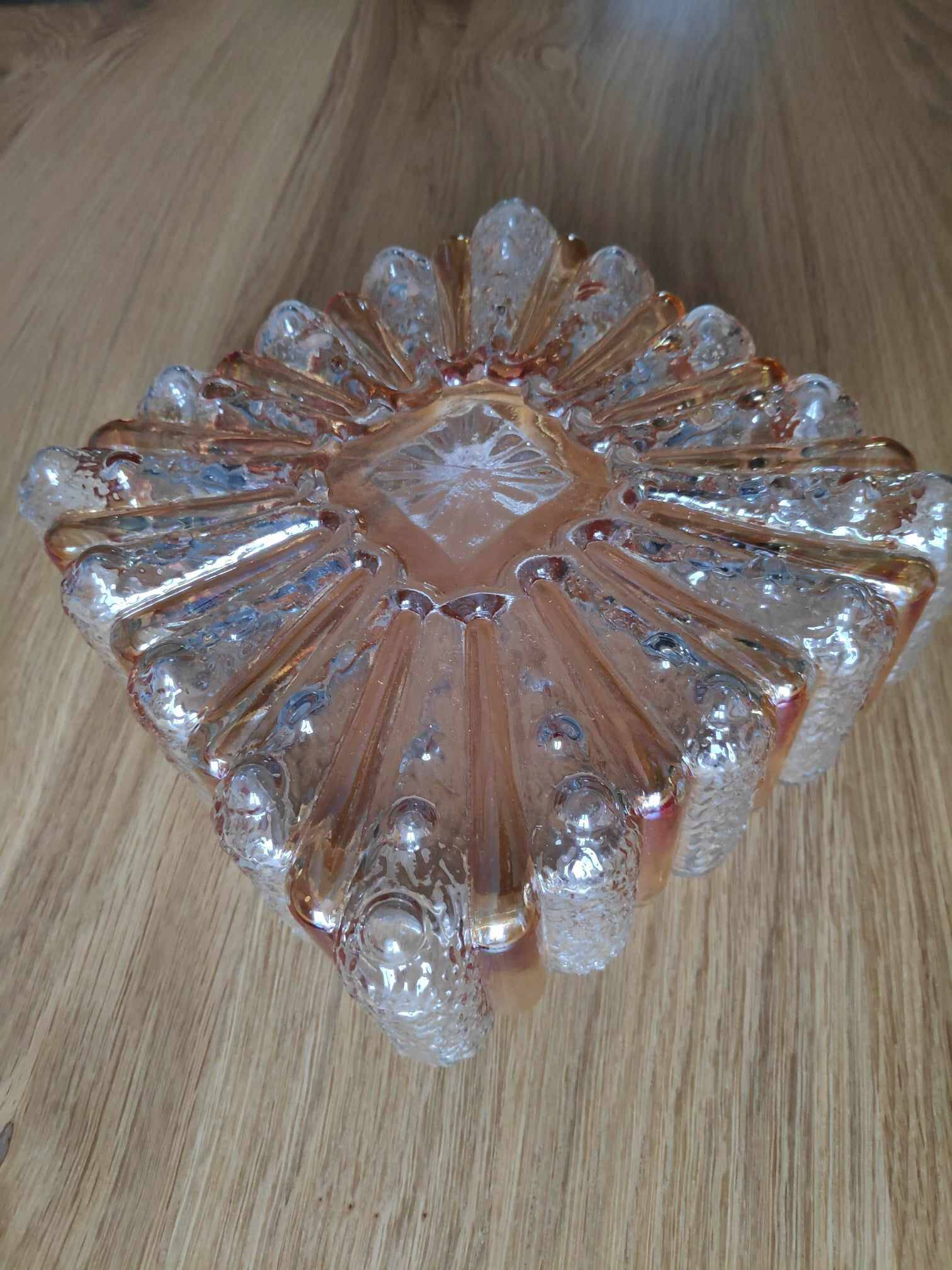 Vintage 60s two-tone square ceiling light