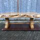 Table basse brutaliste en orme massif de fabrication artisanale