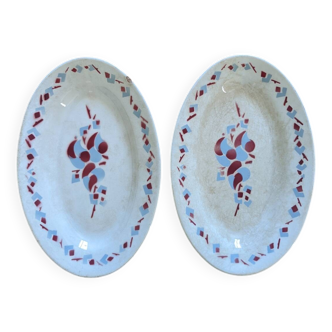 Pair of Moulin des loups dishes