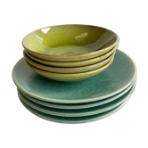 Assiettes Jars Tourron jade & tilleul