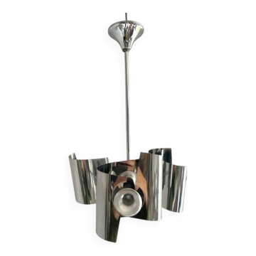 Suspension space age chromée années 70