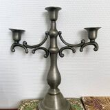 3-arm pewter candle holder / candlestick