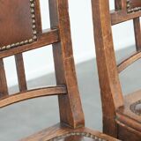 Set of four antique oak dining chairs in Art Nouveau style
