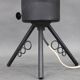 1960s Czech mid-century table lamp with sculptural glass shade and metal tripod