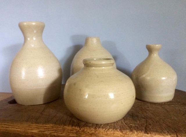 Set of 4 sandstone 70's vases