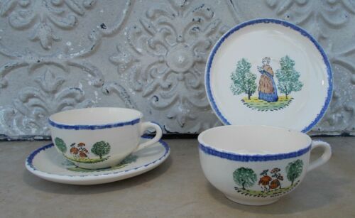 2 cups tea or chocolate St Clément decoration characters