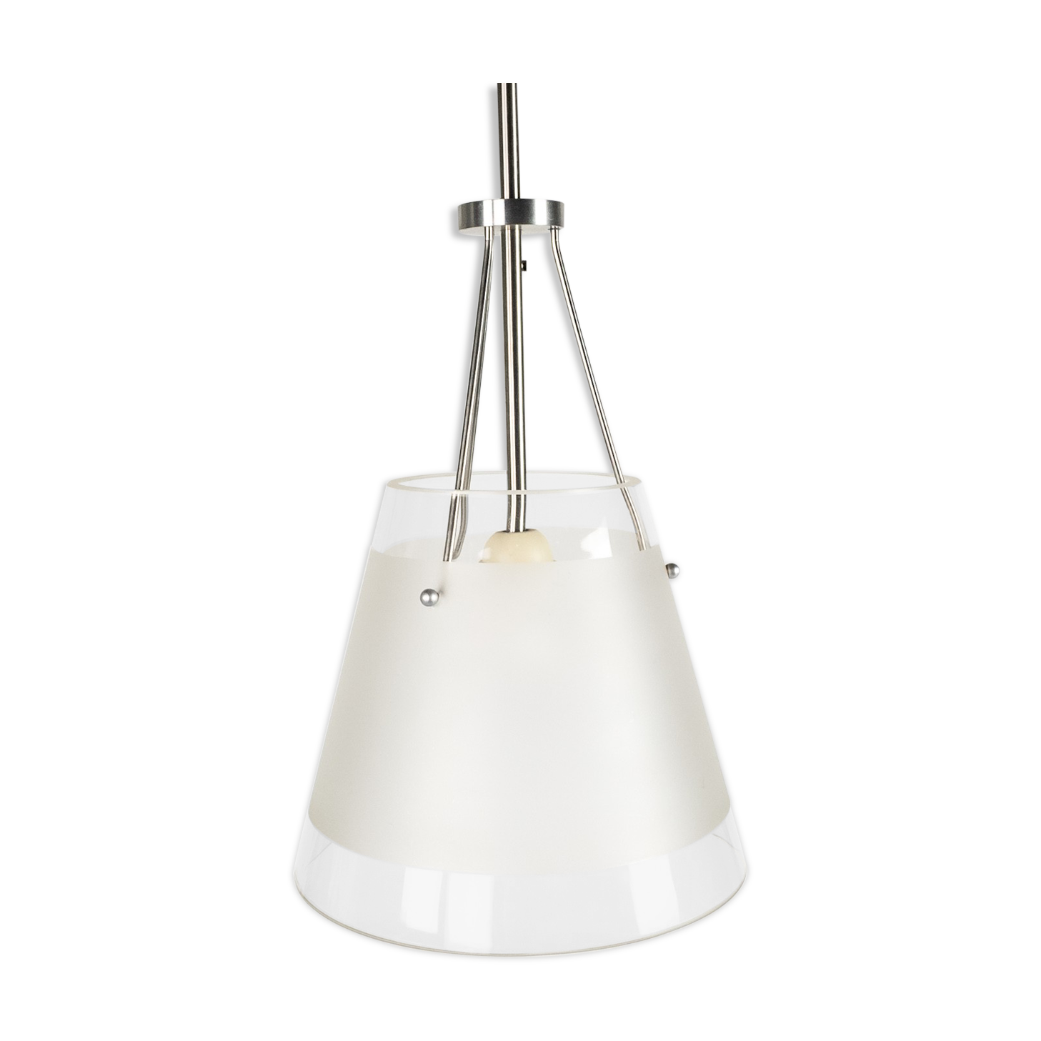 Dutch design - Hala Zeist - hanging lamp - satined glass - marked - post modern - 80's