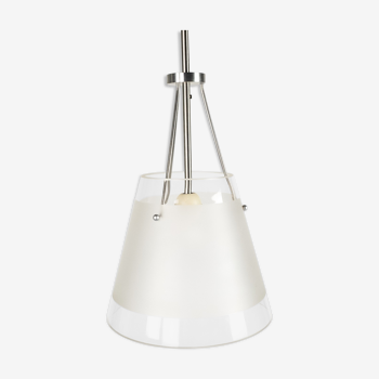 Dutch design - Hala Zeist - hanging lamp - satined glass - marked - post modern - 80's