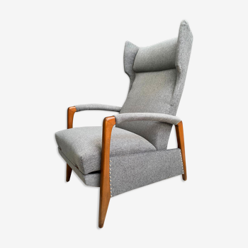 Fauteuil inclinable gris des années 60