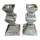 Pair of silver-plated metal candlesticks