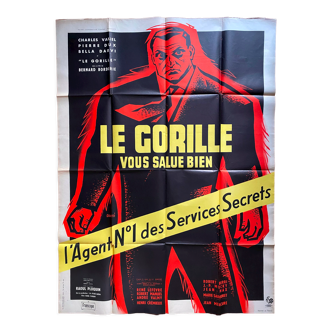 Affiche cinéma originale "Le Gorille vous salue bien" Lino Ventura 120x160cm 1958