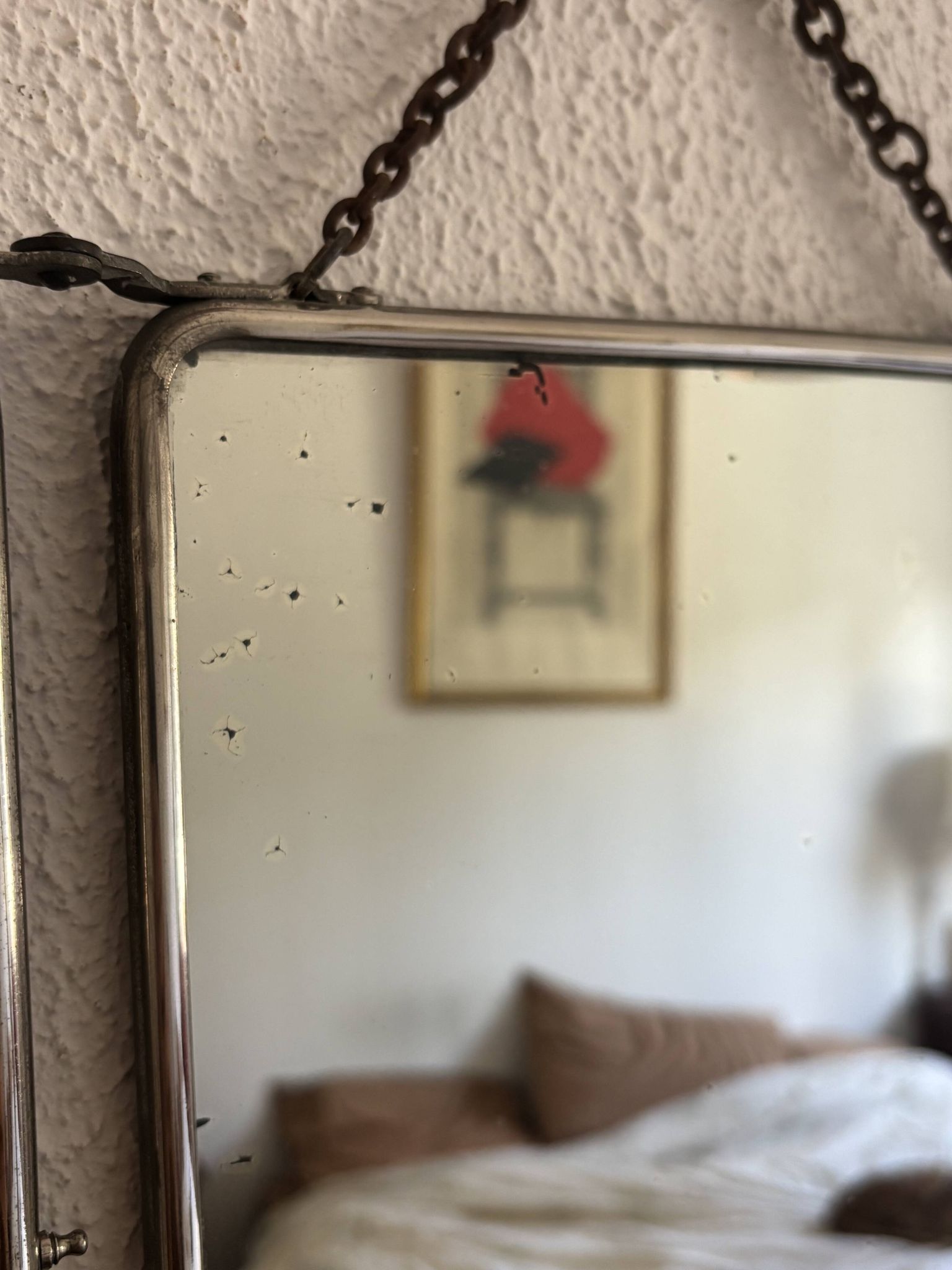 Vintage 1930s triptych barber mirror registered G.B Paris - 28 x 69 cm