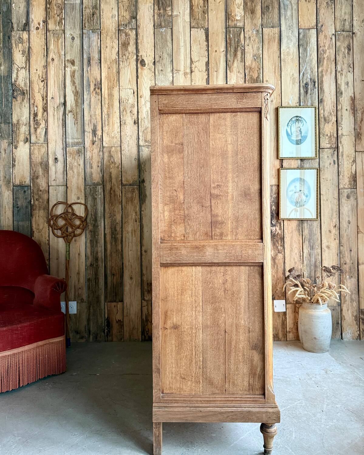 Large antique high oak sideboard