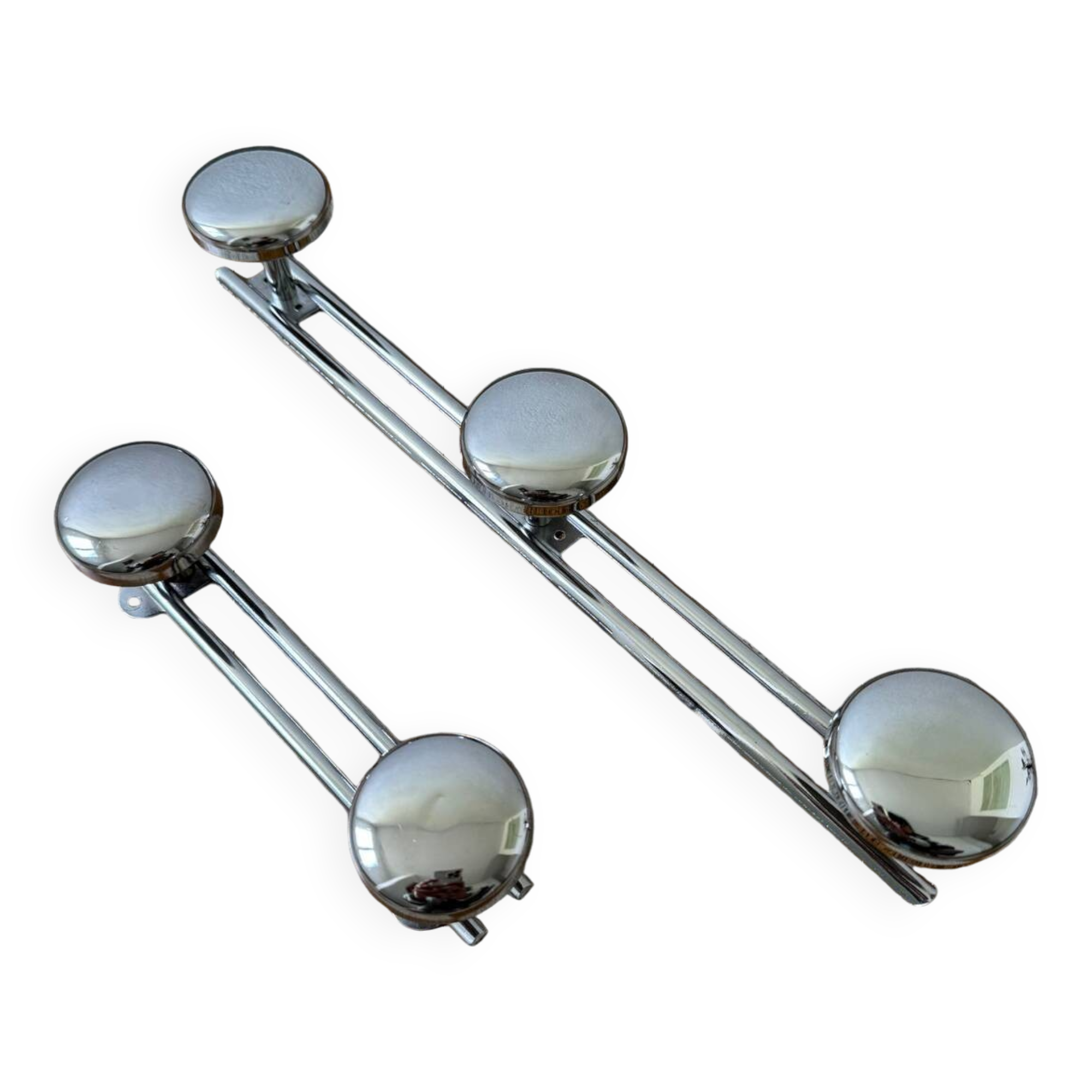 70s chrome metal coat rack (X2)