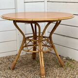 Vintage rattan dining table.