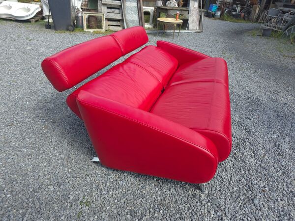 Canapé Steiner en cuir rouge