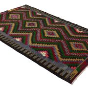 Turkish Kilim Yuruk Vintage 169x300 cm Geometric Green Red Yellow