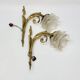 2 19th Century Gilt Bronze Wall Sconces with Molded Glass Globes in the Shape of