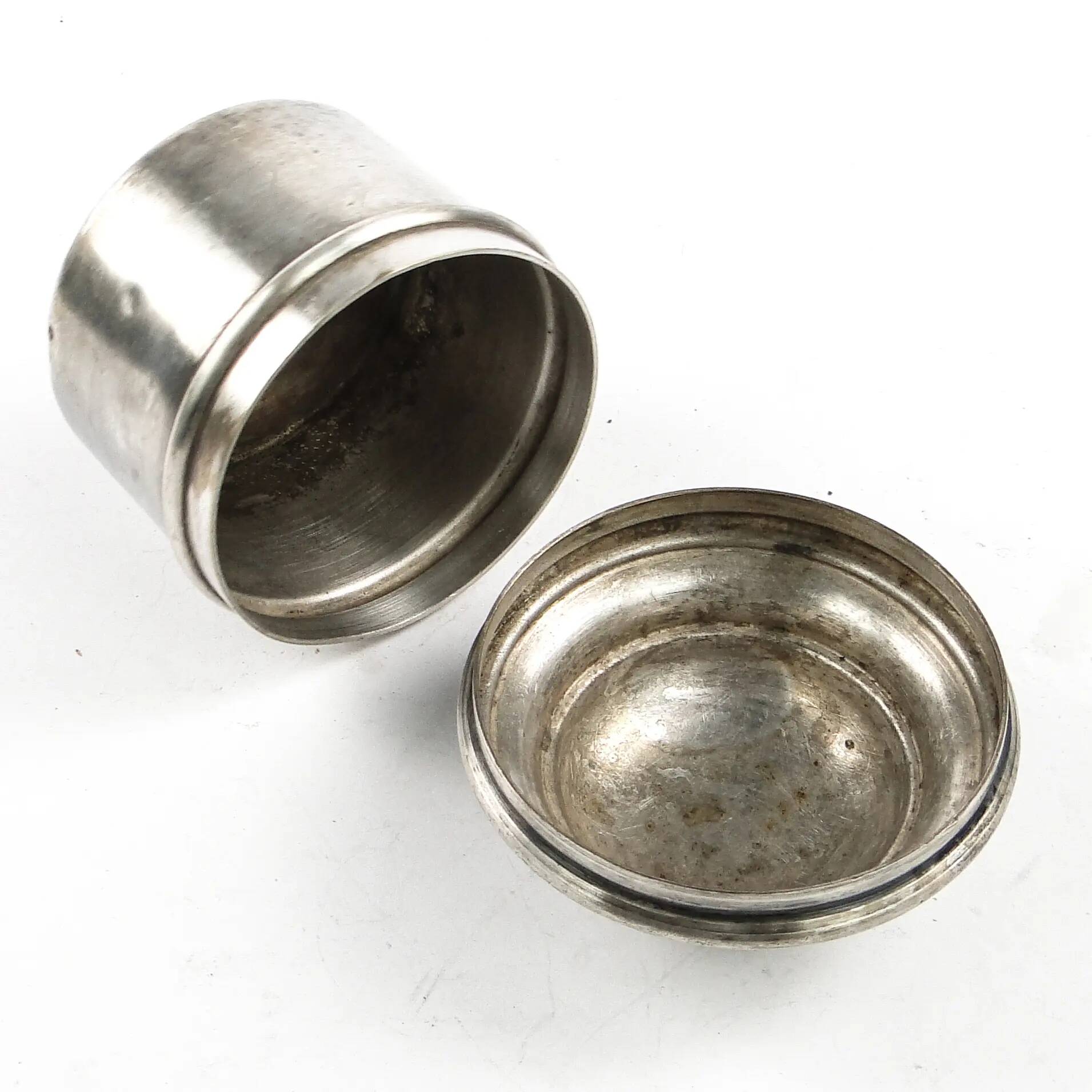 Eclectic pill box, silver-plated brass, Poland, 19th century