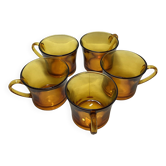 Five Duralex coffee cups