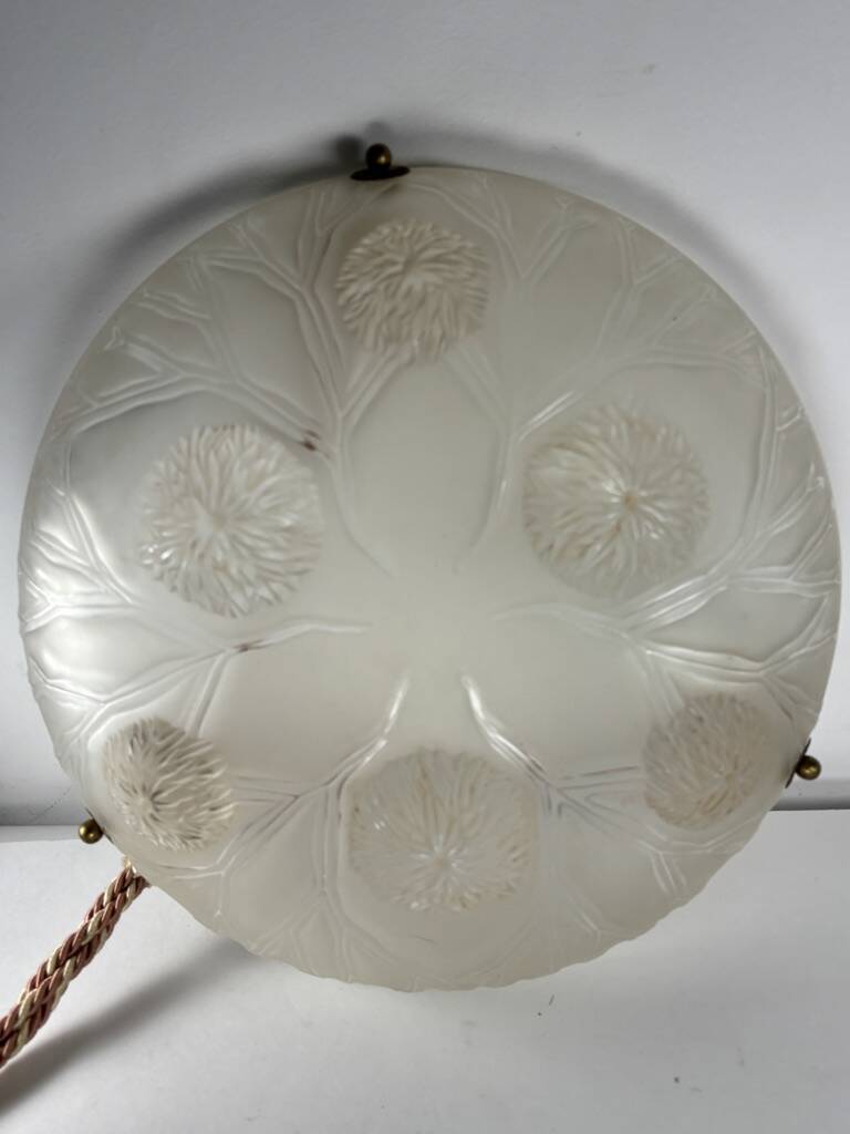 Sabino art deco basin ceiling light signed 1930 France