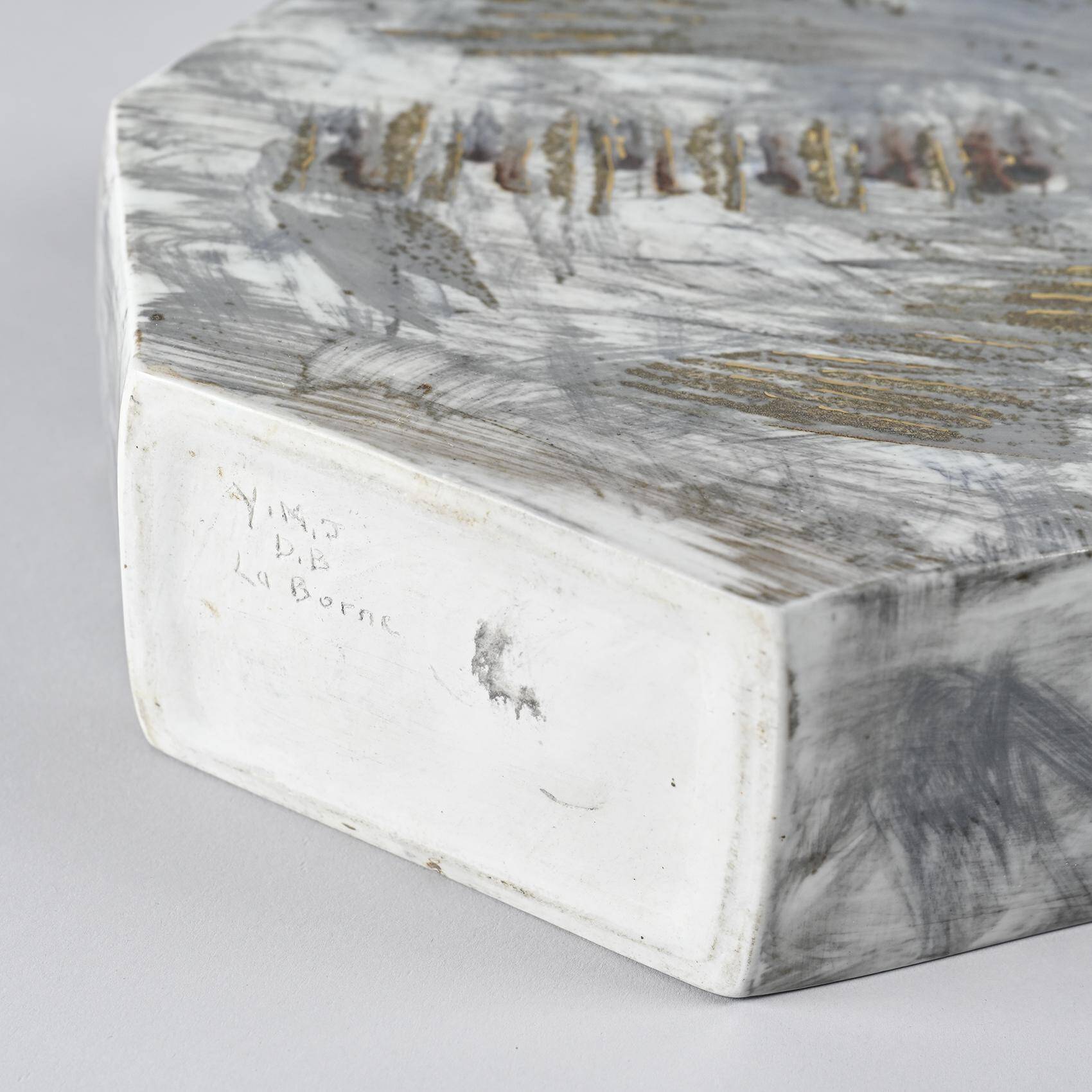 Vase en porcelaine peint, atelier de La Borne, France, vers 1990