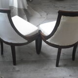 2 Trimmed armchairs