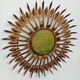 Vintage sun mirror in patinated gold metal – Spain 1950s / 60s