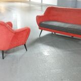 Ensemble 1 canapé 1 fauteuil organique années 50/60