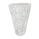 Vase en cristal de Bohême taillé main vintage