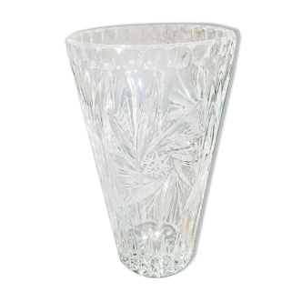 Vintage hand-cut Bohemian crystal vase