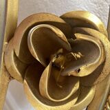 Golden mirror Holywood Regency in gilded metal