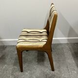 Set of 4 Teak Danish Dining Chairs with Original Fabric, 1970s