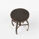 Industrial Black Metal Stool with Frame, France 1920s
